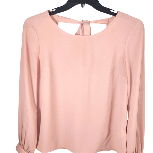 Forever 21 Tops - Forever21, Women's Mauve long sleeves, round neck, tie in the back of top, Sz S